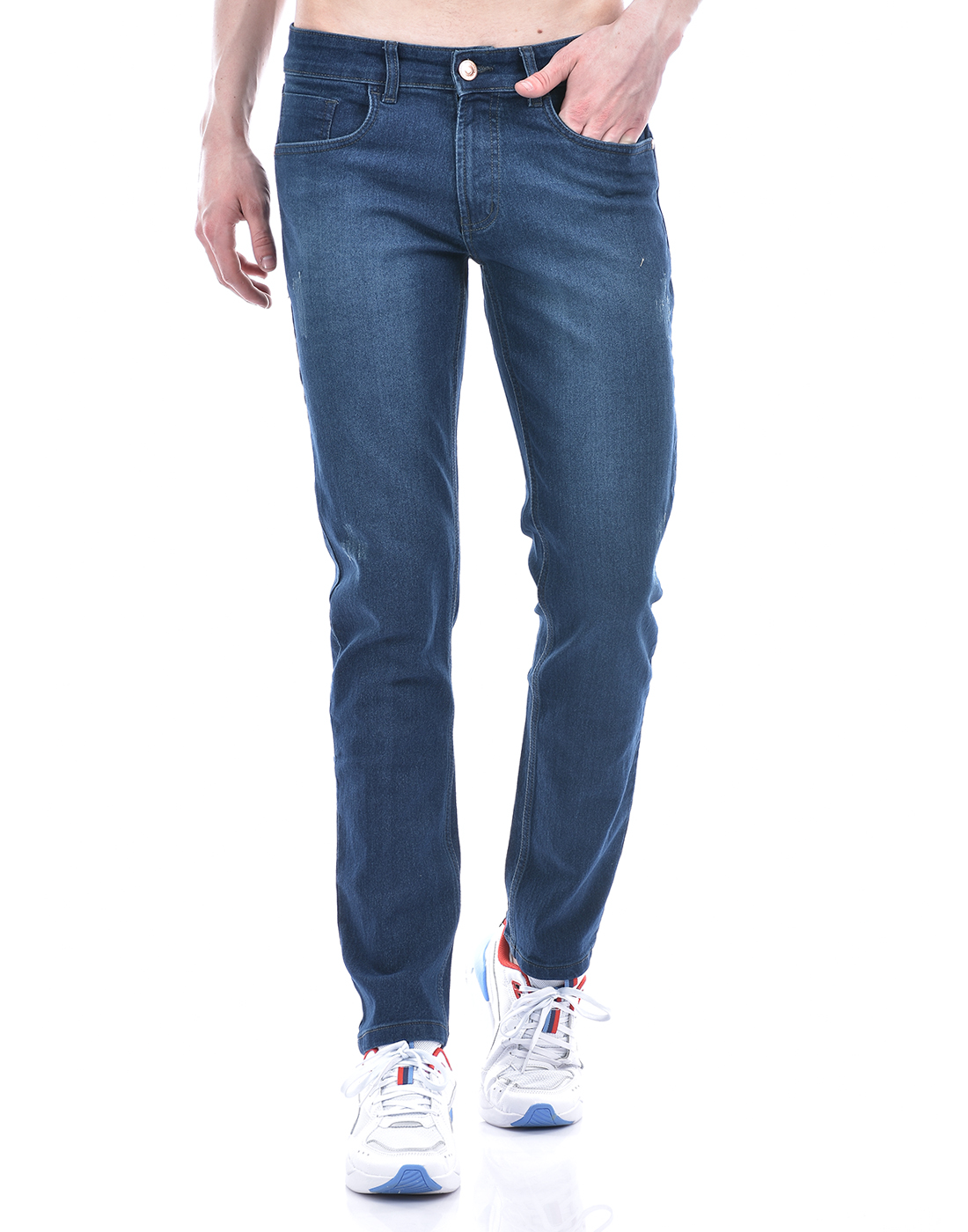 Numero Uno Men Solid Dark Blue Jeans